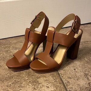 Michael Kors “Becker” Brown Leather Women's Sandals